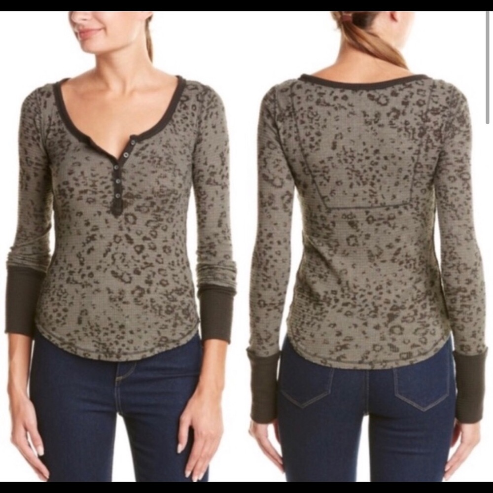 NWOT Free People We The Free Thermal Black Gray